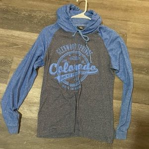 Blue and grey men’s colorado glenwood springs hoodie  size small